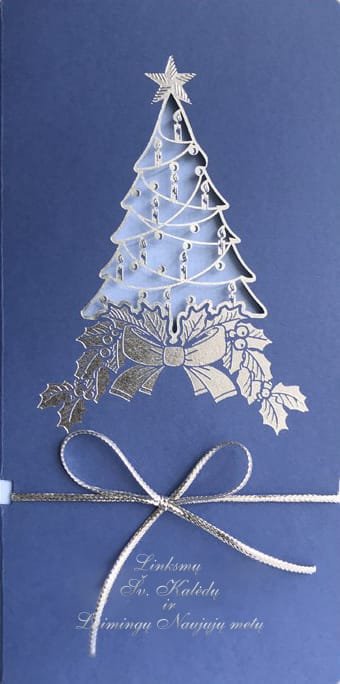 Kalėdinis prabangus atvirukas su voku K112