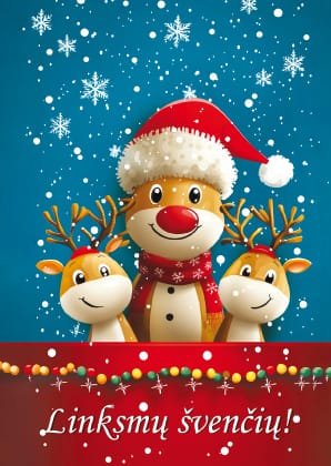 Kalėdinis Naujametinis Atvirukas 7944