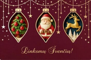 Kalėdinis prabangus atvirukas su voku K119