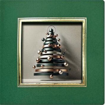 Kalėdinis prabangus atvirukas su voku K120